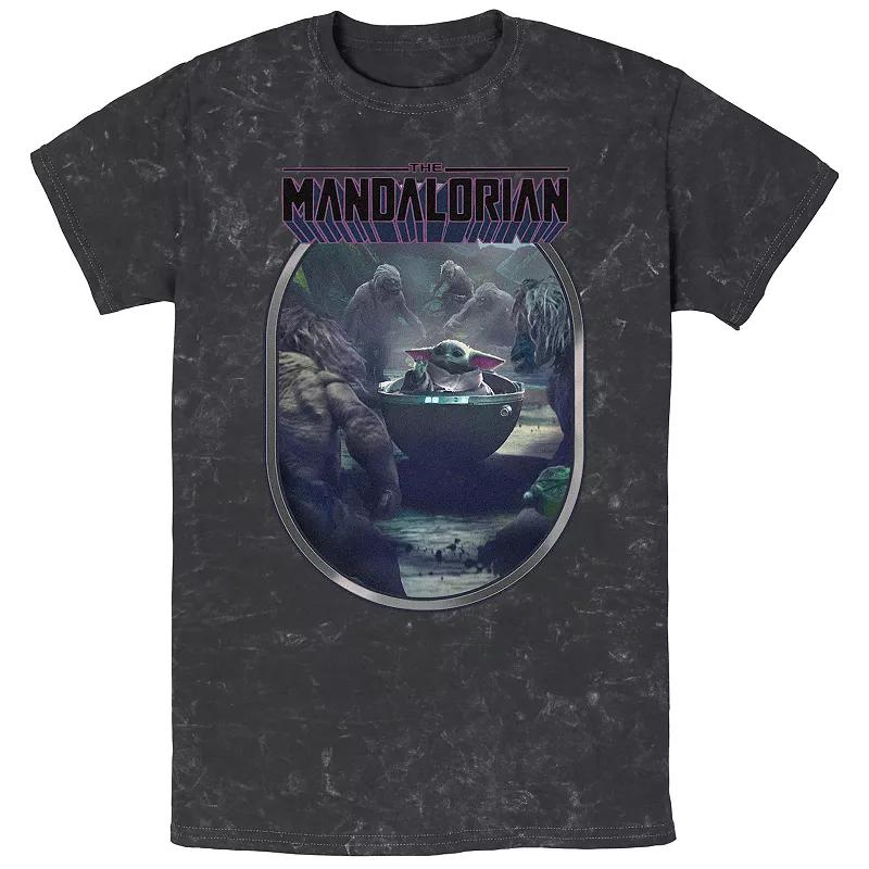 Men's Star Wars The Mandalorian Grogu In Flying Pod Graphic Tee, Size: Medium, Black Product Image