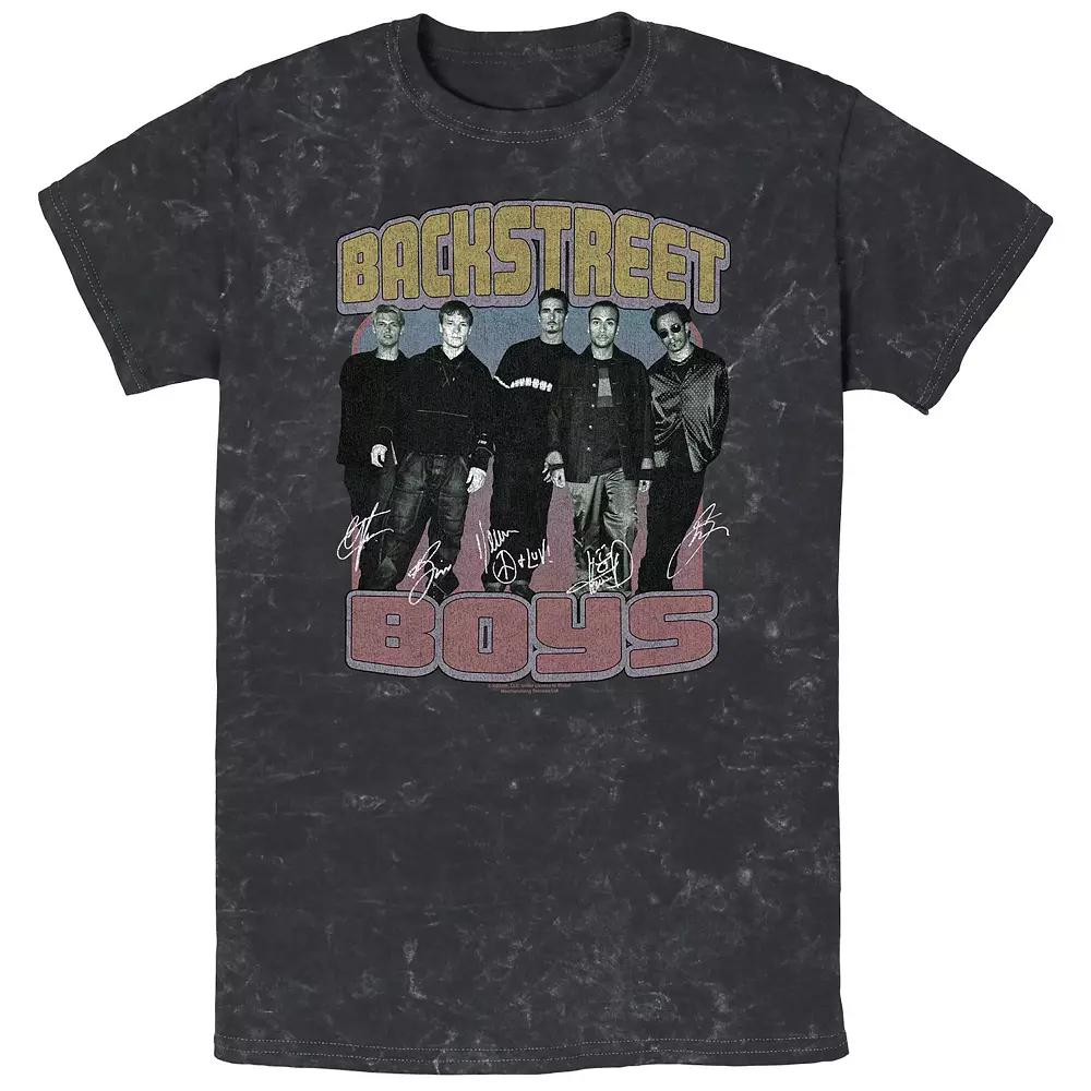Men's Backstreet Boys Signatures Mineral Wash Graphic Tee,  Product Image