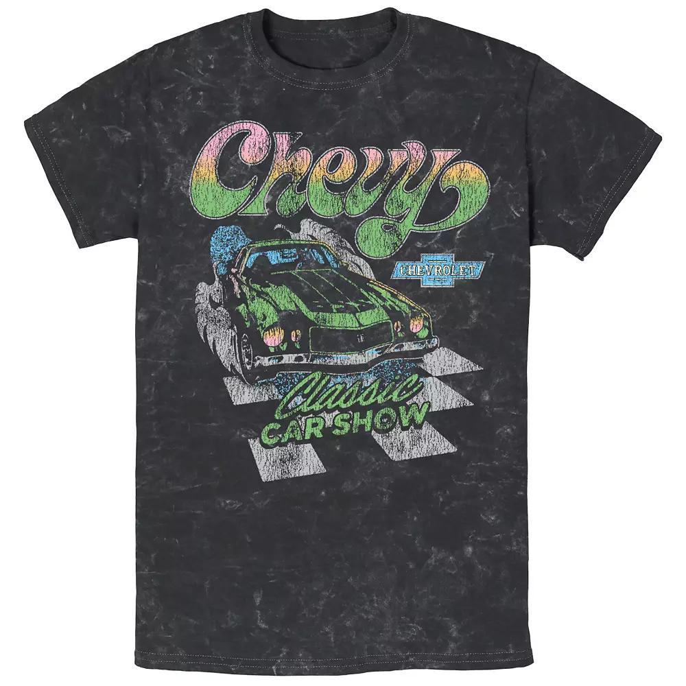 Men's Chevy Classic Car Show Mineral Wash Graphic Tee, Size: XL, Black Product Image