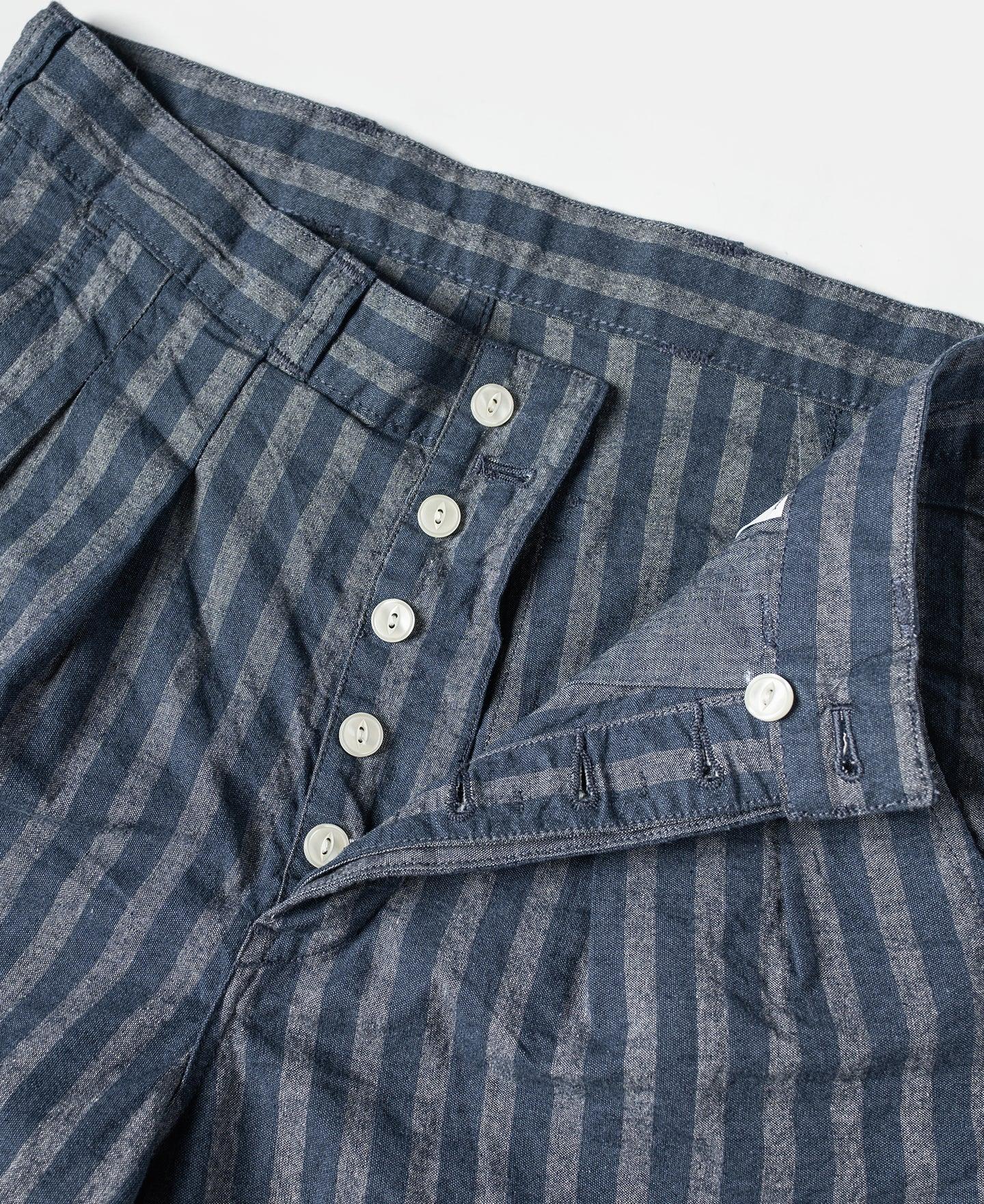 Relaxed Fit Striped Chambray Shorts Product Image