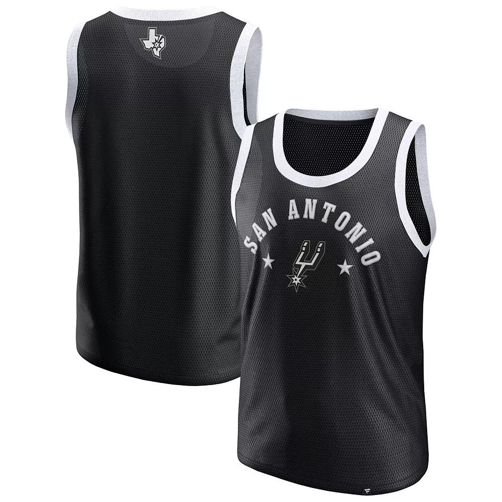 Men's Fanatics Black San Antonio Spurs Mesh Tank Top,  Product Image