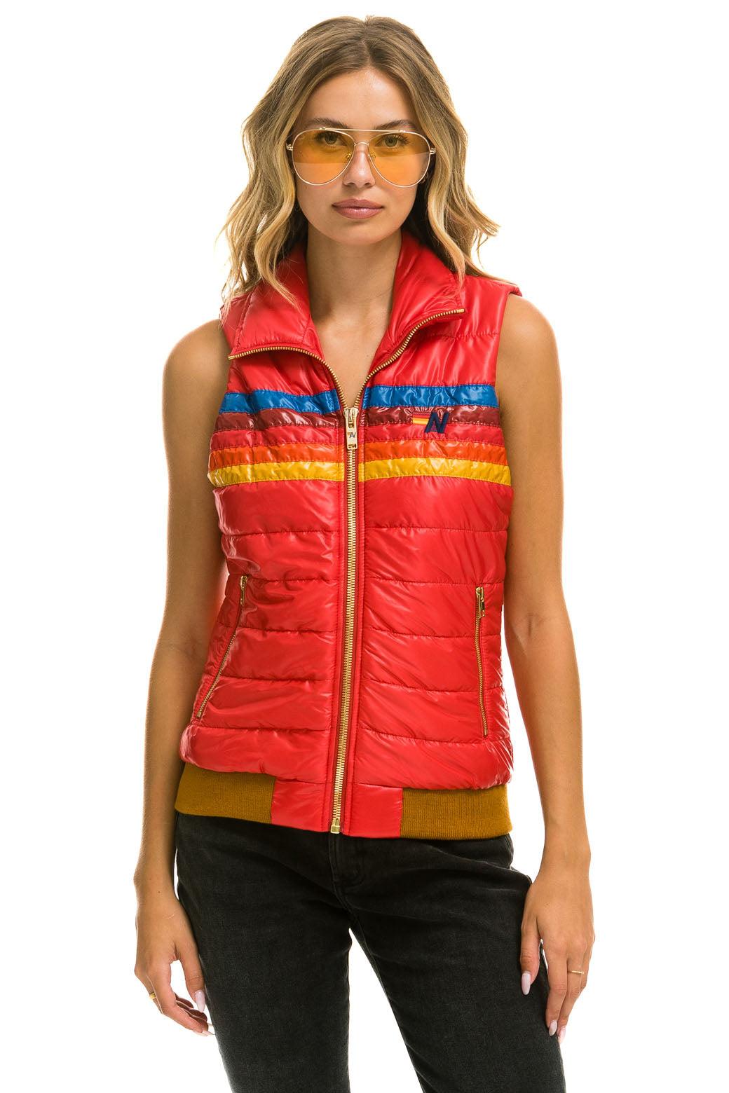 WOMEN'S 5 STRIPE VEST - GLOSSY CHERRY Female Product Image