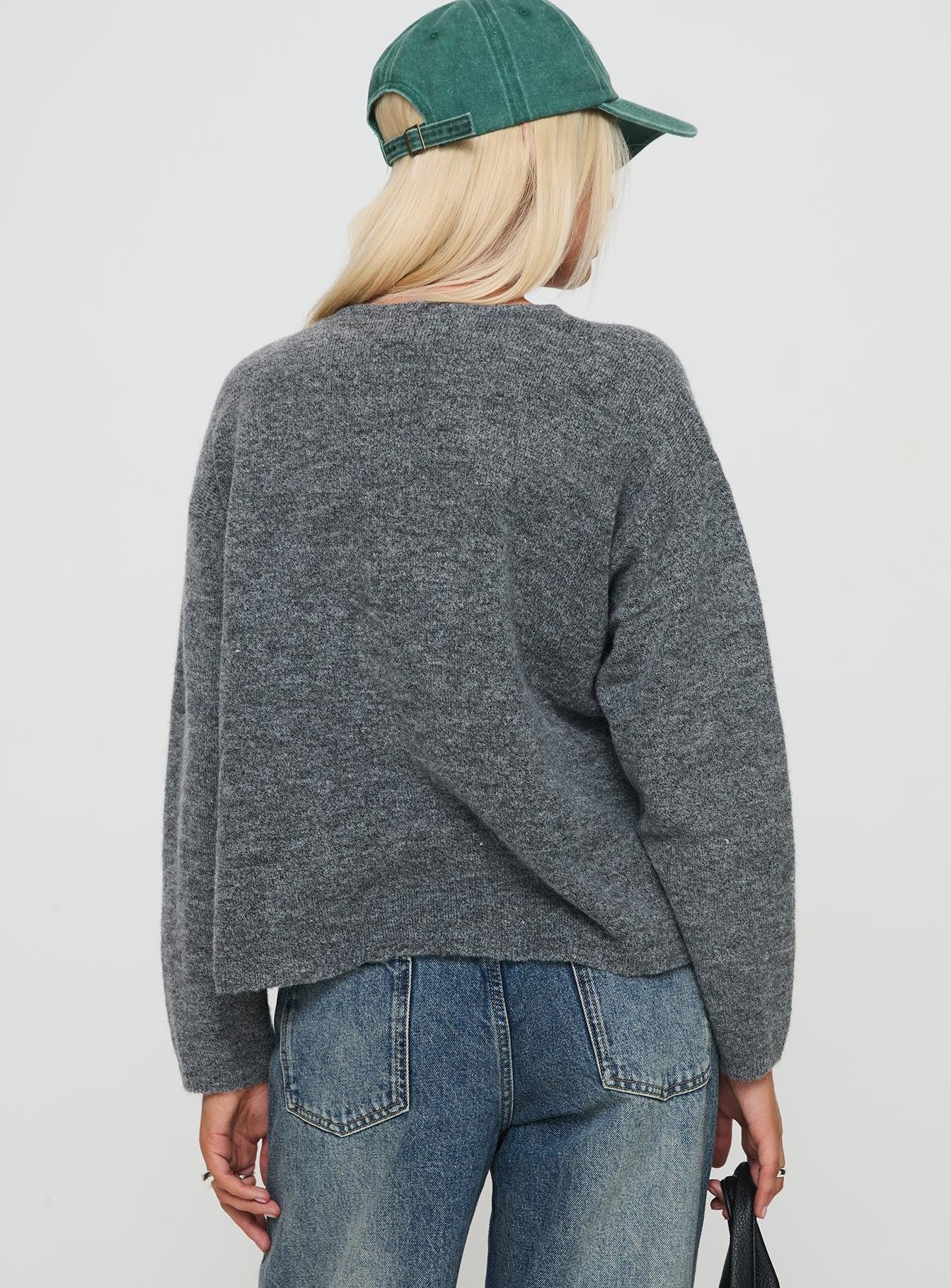 Frosty Knit Cardigan Grey Product Image