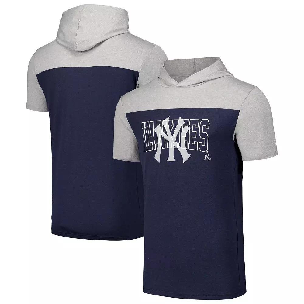 Men's New Era Navy New York Yankees Active Brushed Hoodie T-Shirt,  Product Image