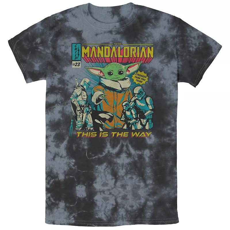 Men's Star Wars The Mandalorian Group Shot Comic Cover Doodle Bombard Wash Graphic Tee,  Product Image