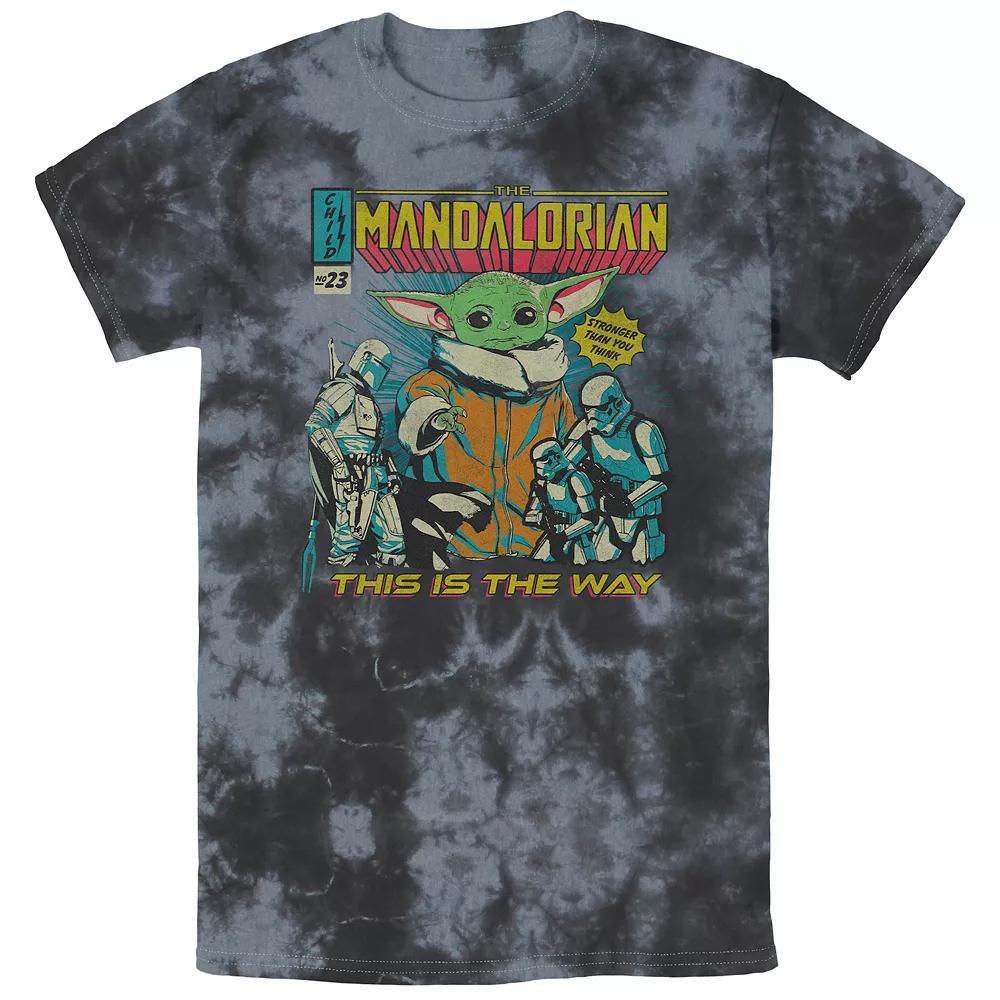 Men's Star Wars The Mandalorian Group Shot Comic Cover Doodle Bombard Wash Graphic Tee,  Product Image