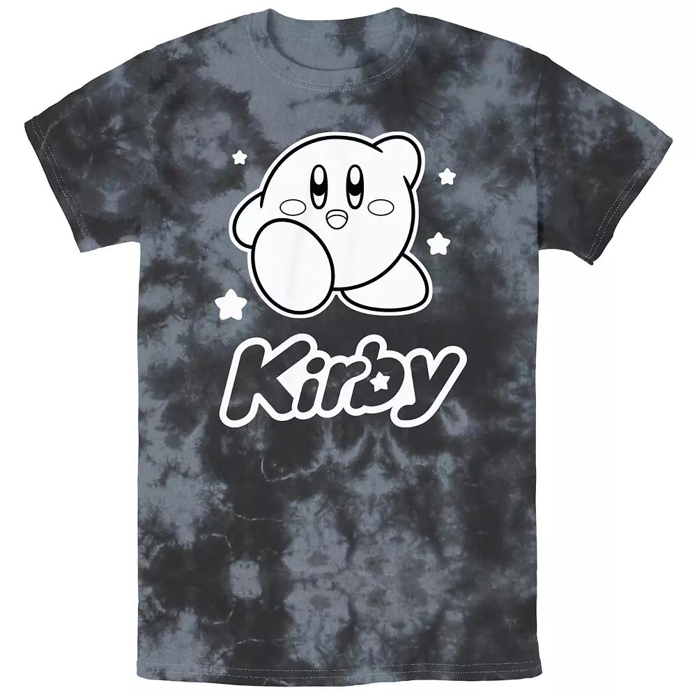 Men's Nintendo Kirby Monochrome Style Bombard Wash Graphic Tee, Size: XXL, Black Grey Product Image