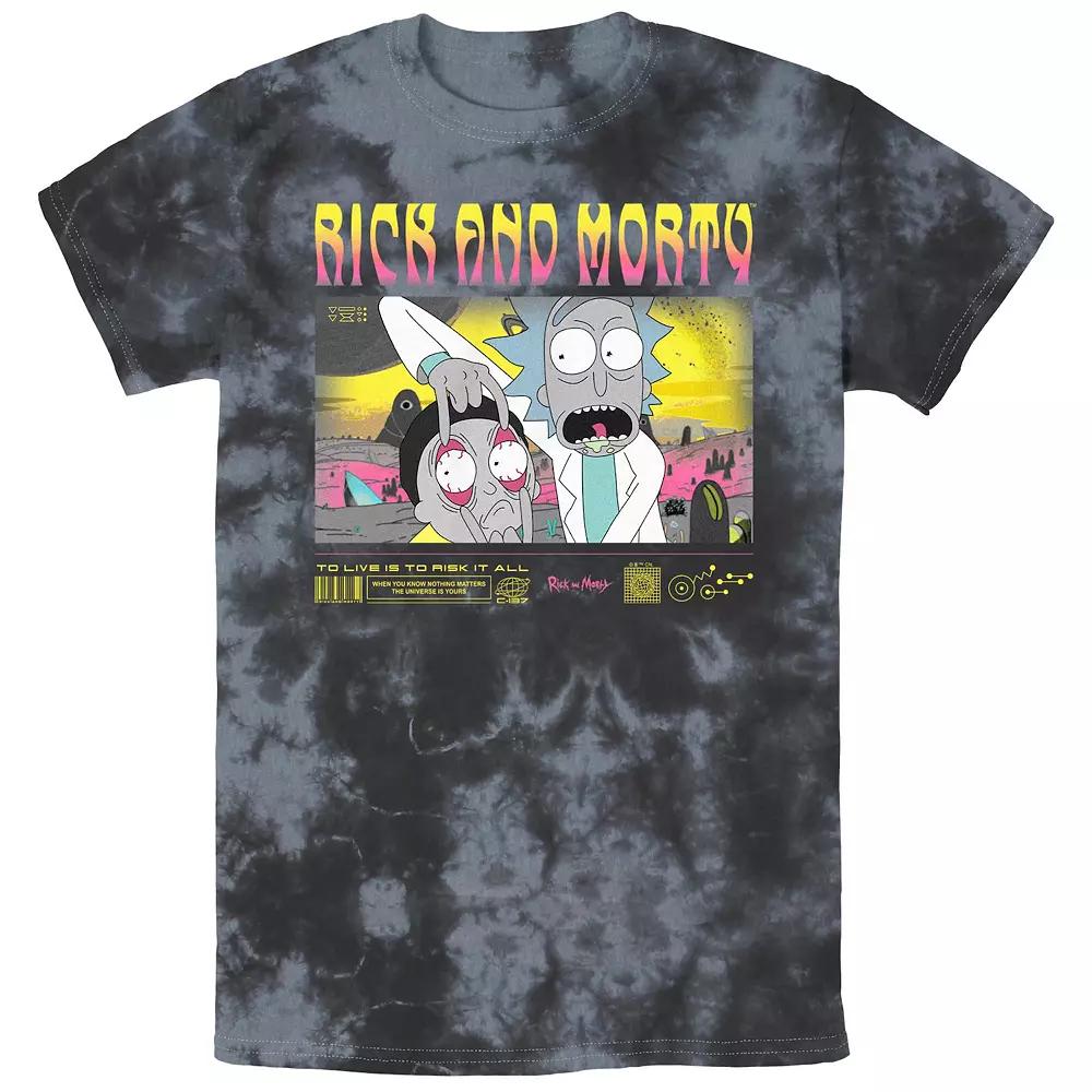 Men's Rick And Morty Open Your Eyes Morty Bombard Wash Graphic Tee, Size: Small, Black Grey Product Image