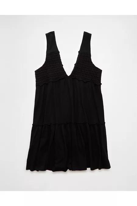 AE Sunchaser Knit V-Neck Crochet Mini Dress Women's Product Image