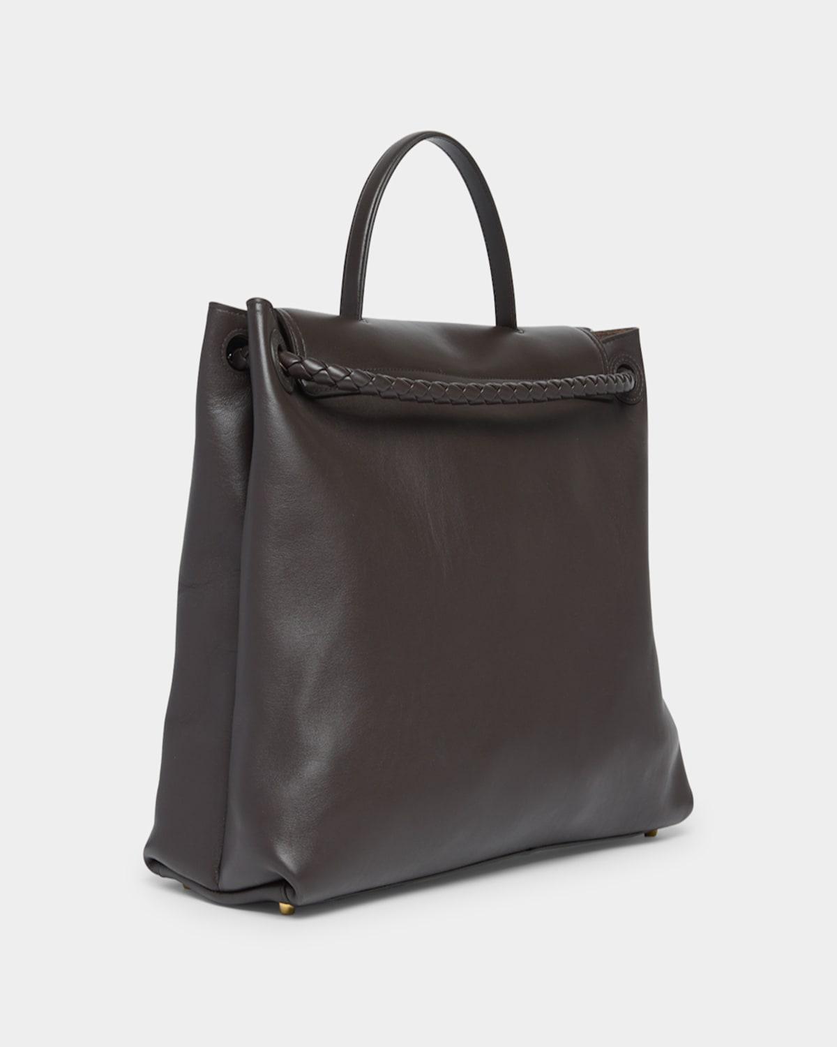 BOTTEGA VENETA Andiamo Large Leather Top-handle Bag In Fondant-m Brass Product Image