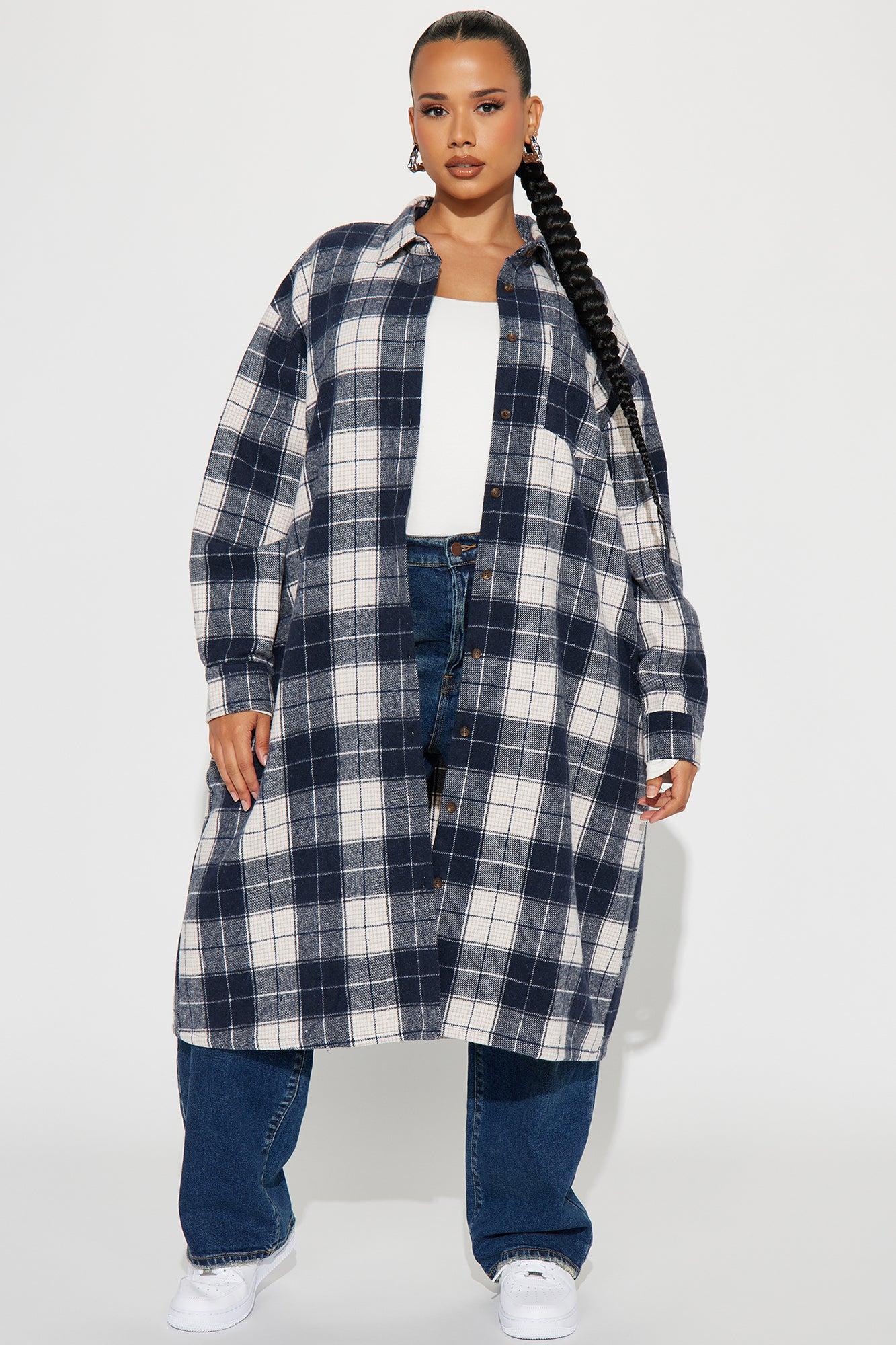 Out Of The Woods Plaid Shirt - Navy/combo Female Product Image