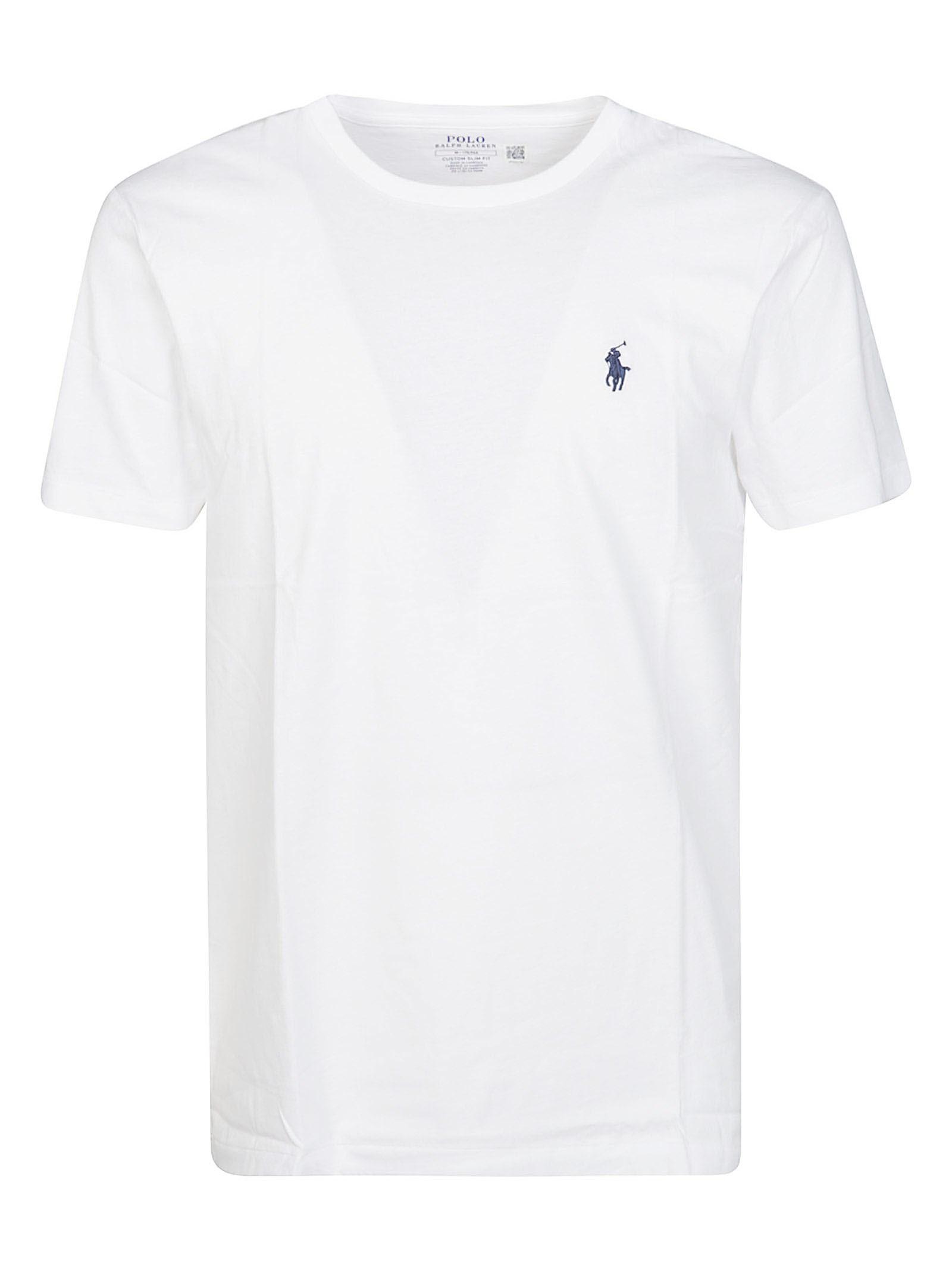 POLO RALPH LAUREN Mens White Regular-fit Crewneck Cotton-jersey T-shirt Product Image