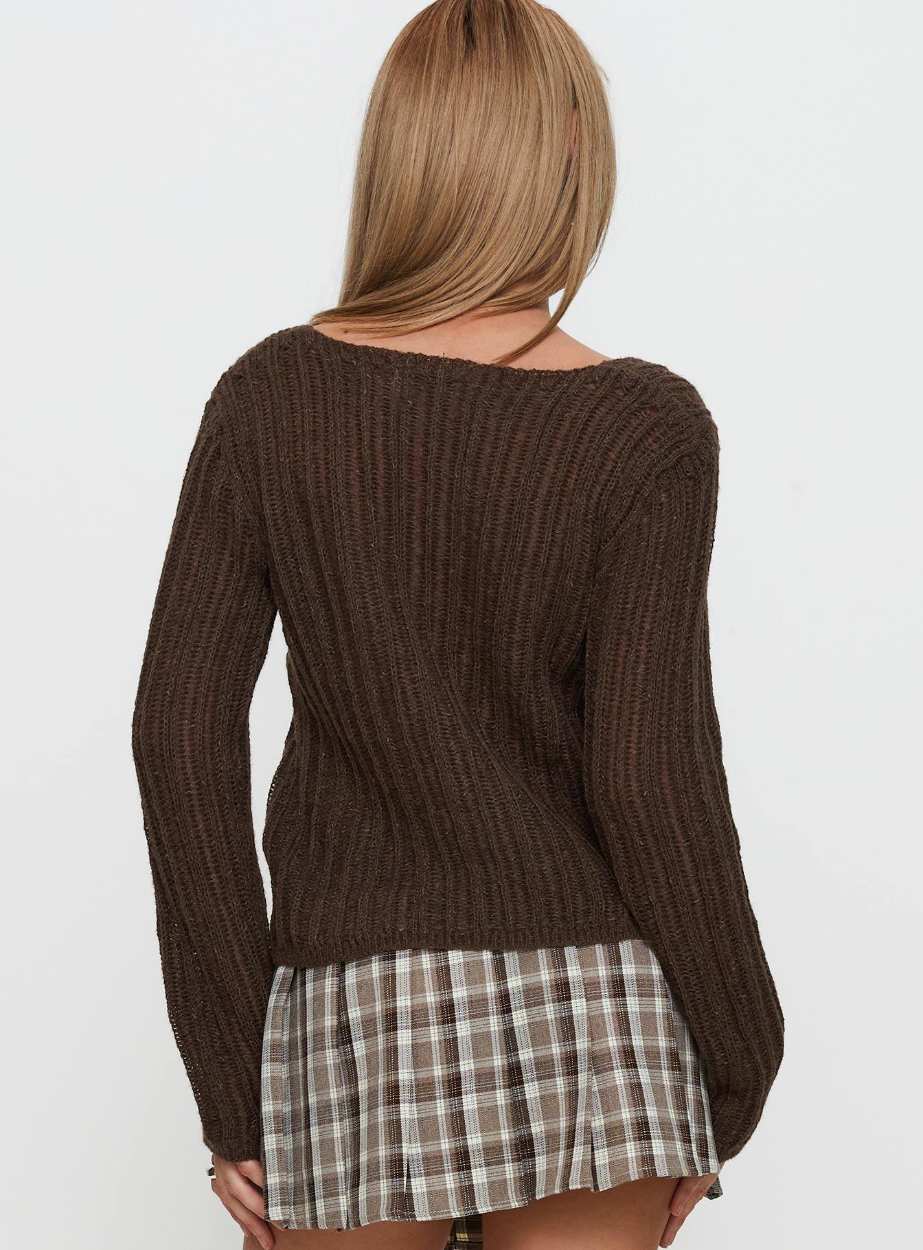 Lenker Knit Sweater Brown Product Image