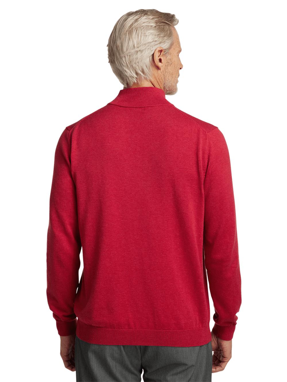 Supima Cotton Mock Neck Sweater - Red Product Image