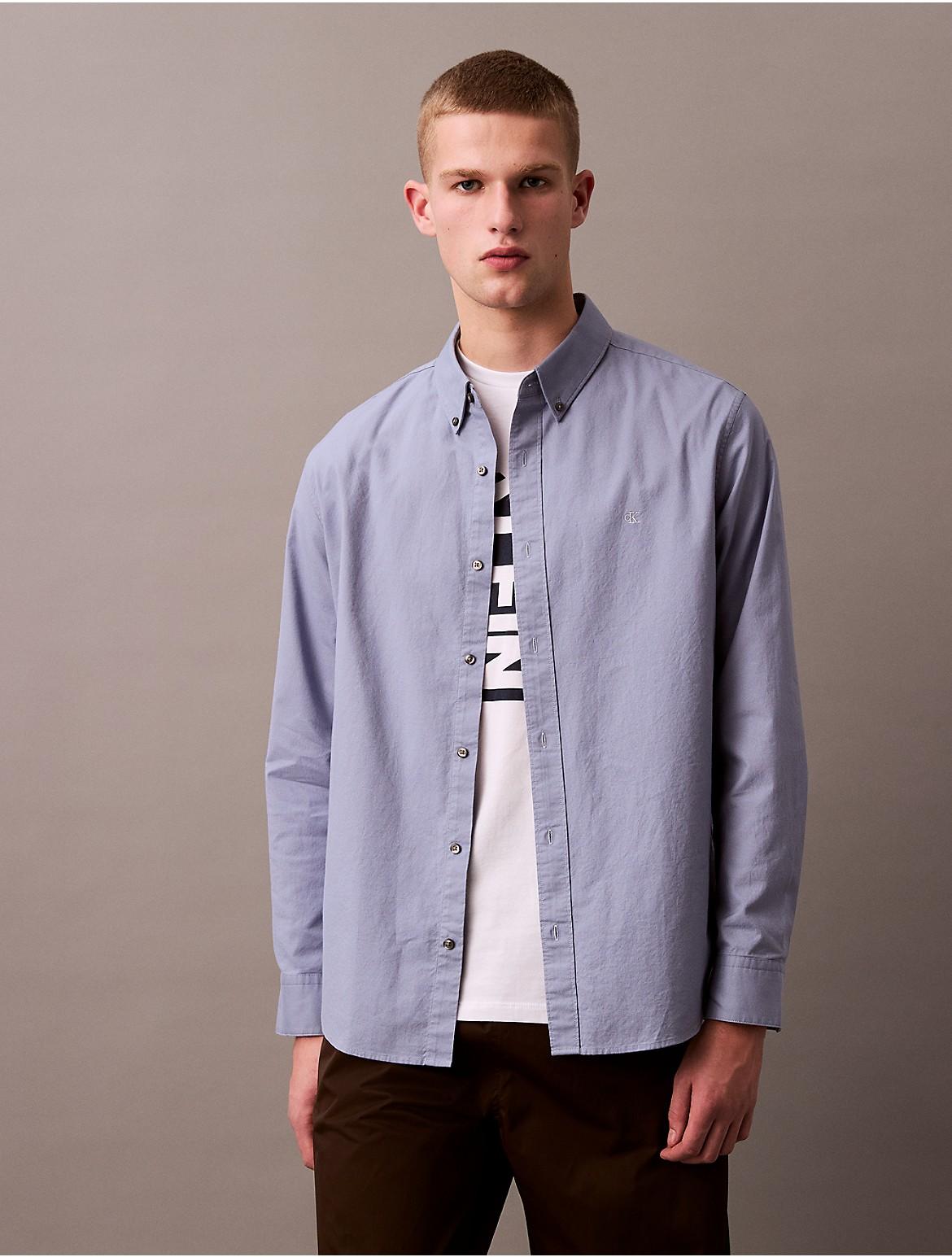 Calvin Klein Mens Solid Oxford Classic Button-Down Shirt Product Image