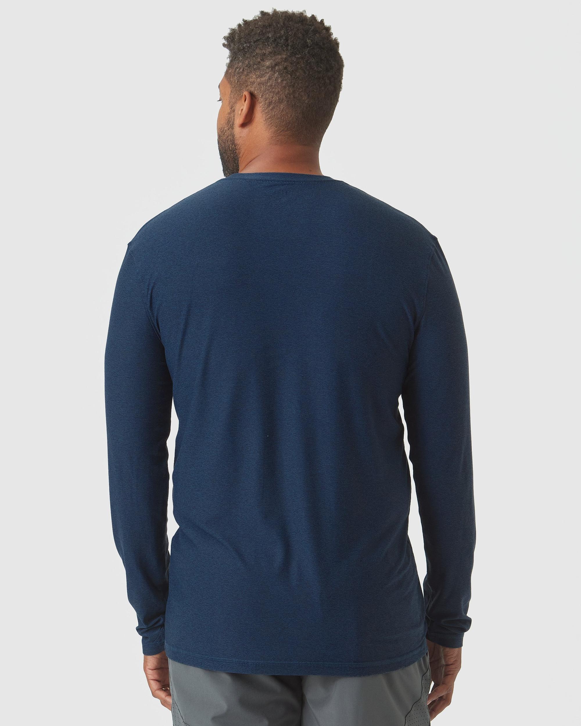 Deep Sea Blue Heather Active Long Sleeve Crew T-Shirt Product Image