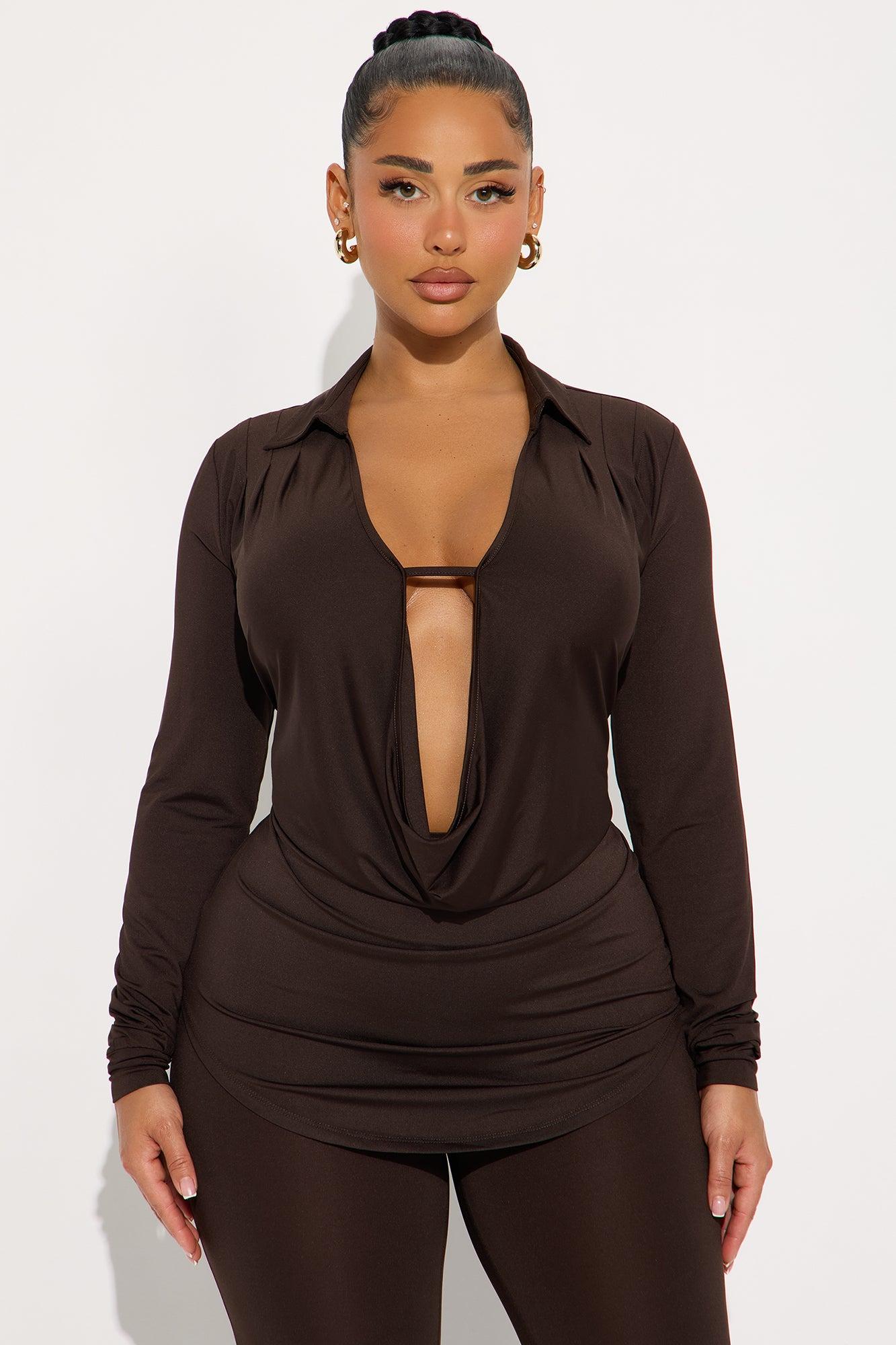 Monique Cowl Neck Legging Set - Chocolate Female Product Image