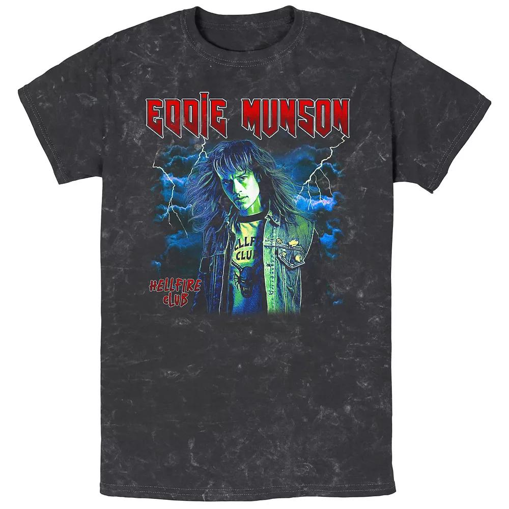 Men's Stranger Things Eddie Munson Hellfire Club Mineral Wash Graphic Tee,  Product Image