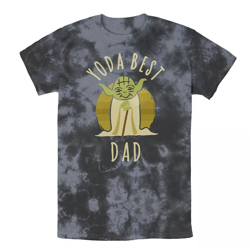 Men's Star Wars Yoda Best Dad Cartoon Yoda Tee, Boy's, Size: Medium, Black Grey Product Image