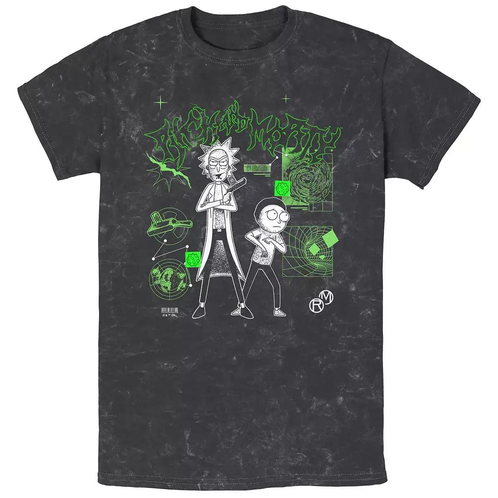 Mens Rick And Morty Interdimensional Street Attitude Mineral Wash Graphic Tee Product Image