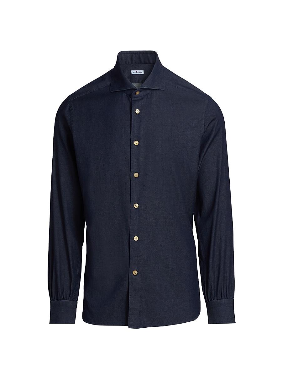 Mens Slim-Fit Cotton Button-Front Shirt Product Image