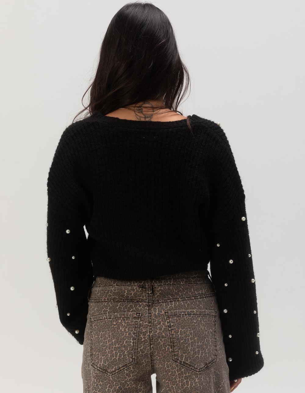 WEST OF MELROSE Pearl Womens Cardigan - BLACK Product Image