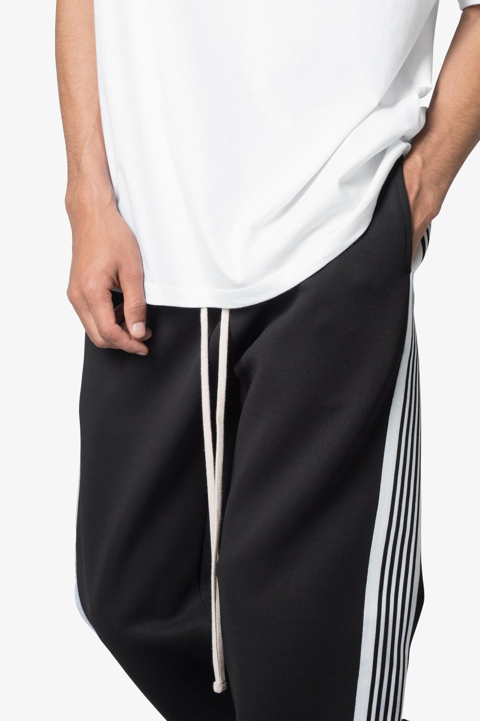 Tricot Side Stripe Pants - Black Product Image