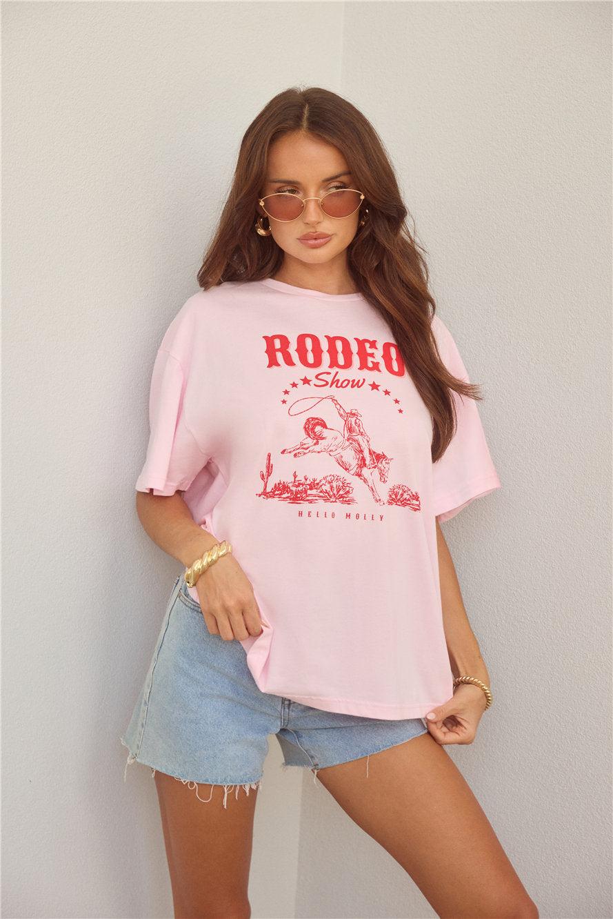 BASE Rodeo Show Oversized T-Shirt Pink Product Image
