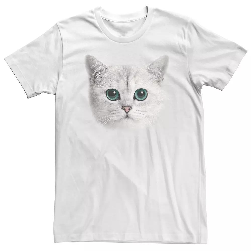 Big & Tall White Cat Big Head Portrait Tee, Boy's,  Product Image