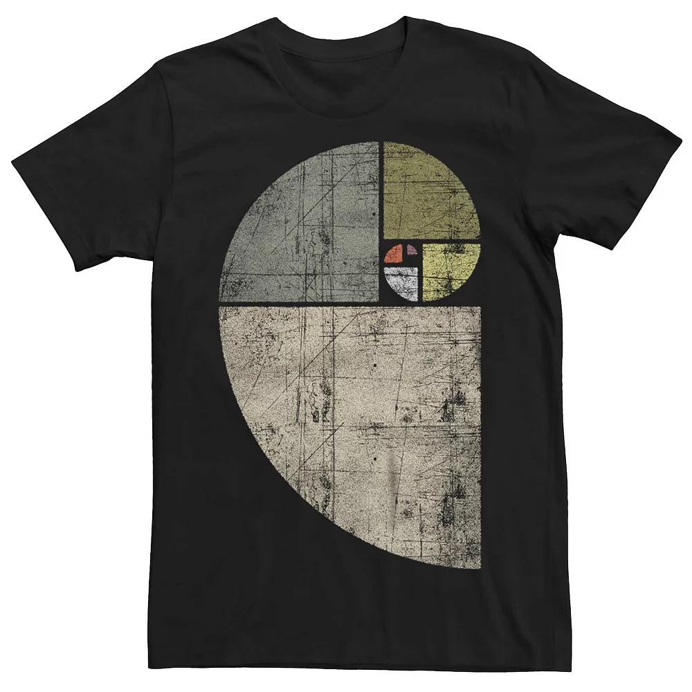 Men's Fibonacci Spiral Distressed Graphic Tee,  Product Image