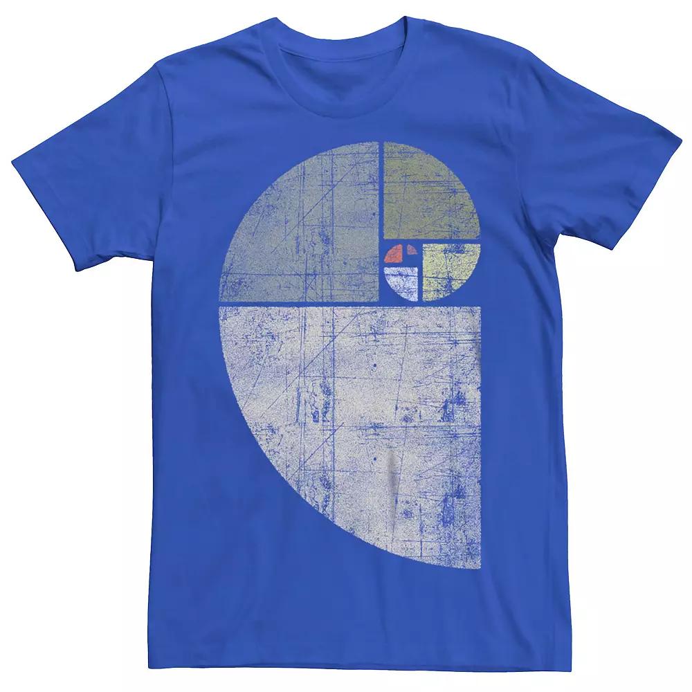 Men's Fibonacci Spiral Distressed Graphic Tee,  Product Image