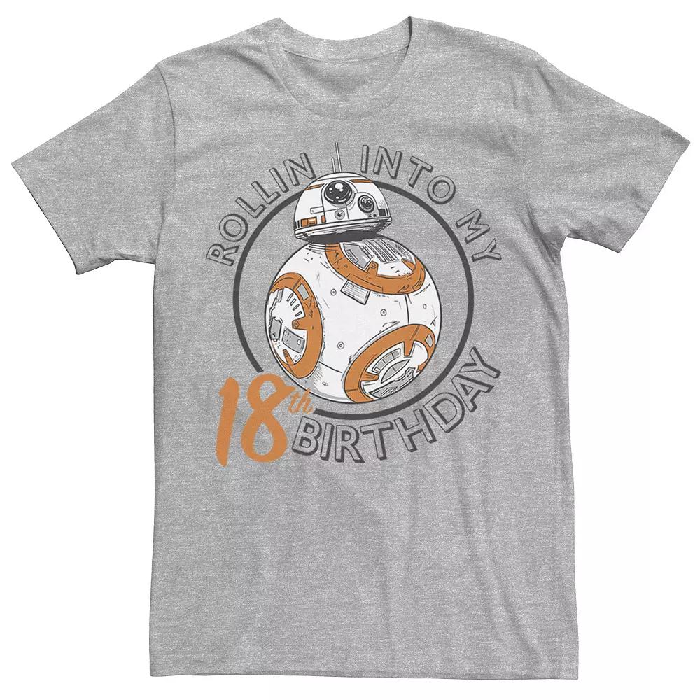Men's Star Wars BB-8 Rollin Into My 18th Birthday Portrait Tee,  Product Image