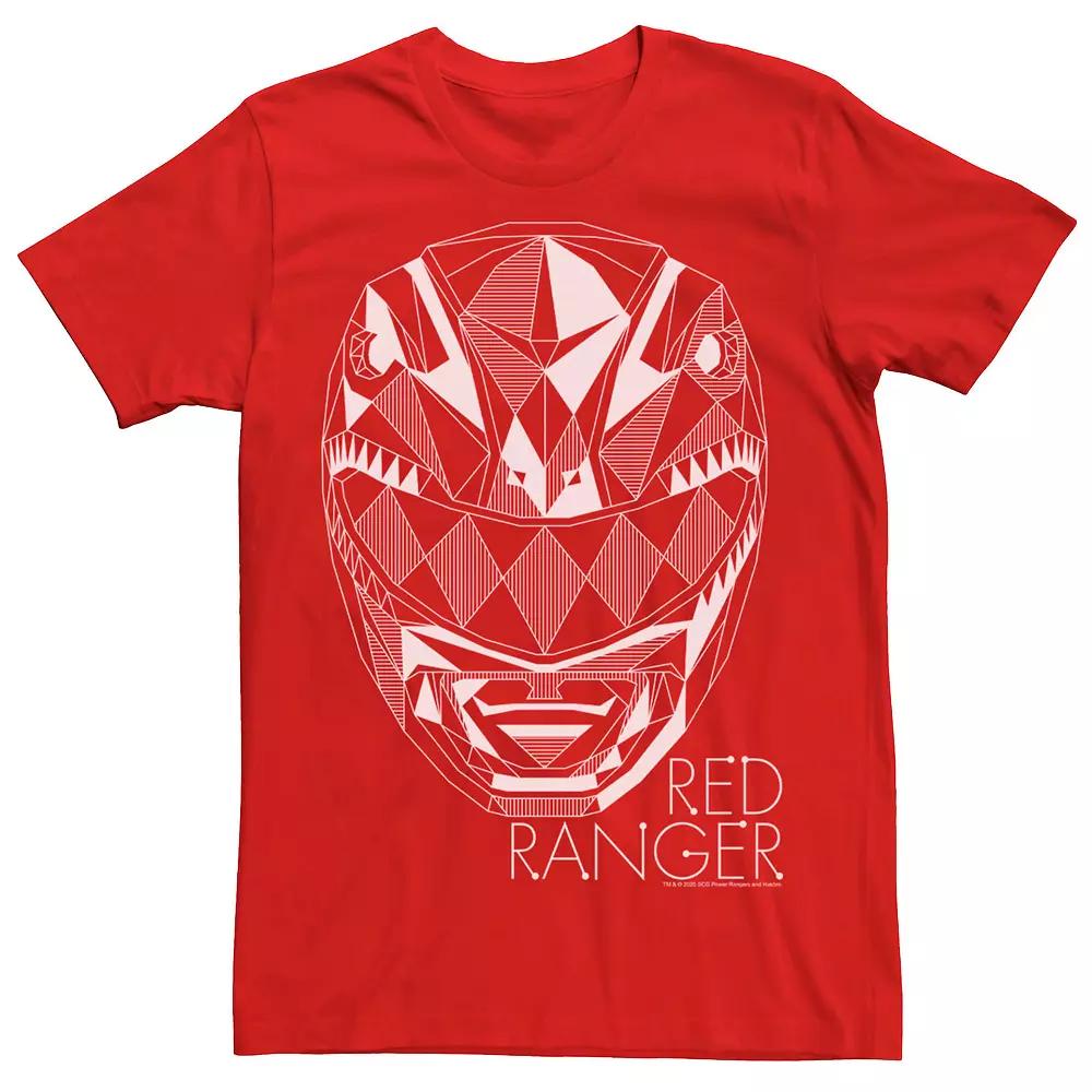 Men's Power Rangers Red Ranger Polygon Line Art Tee,  Product Image