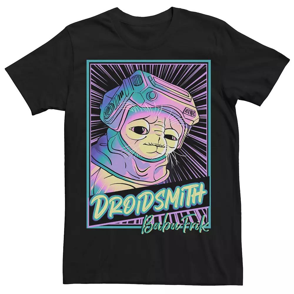 Men's Star Wars: The Rise Of Skywalker Babu Frik Neon Poster Tee,  Product Image