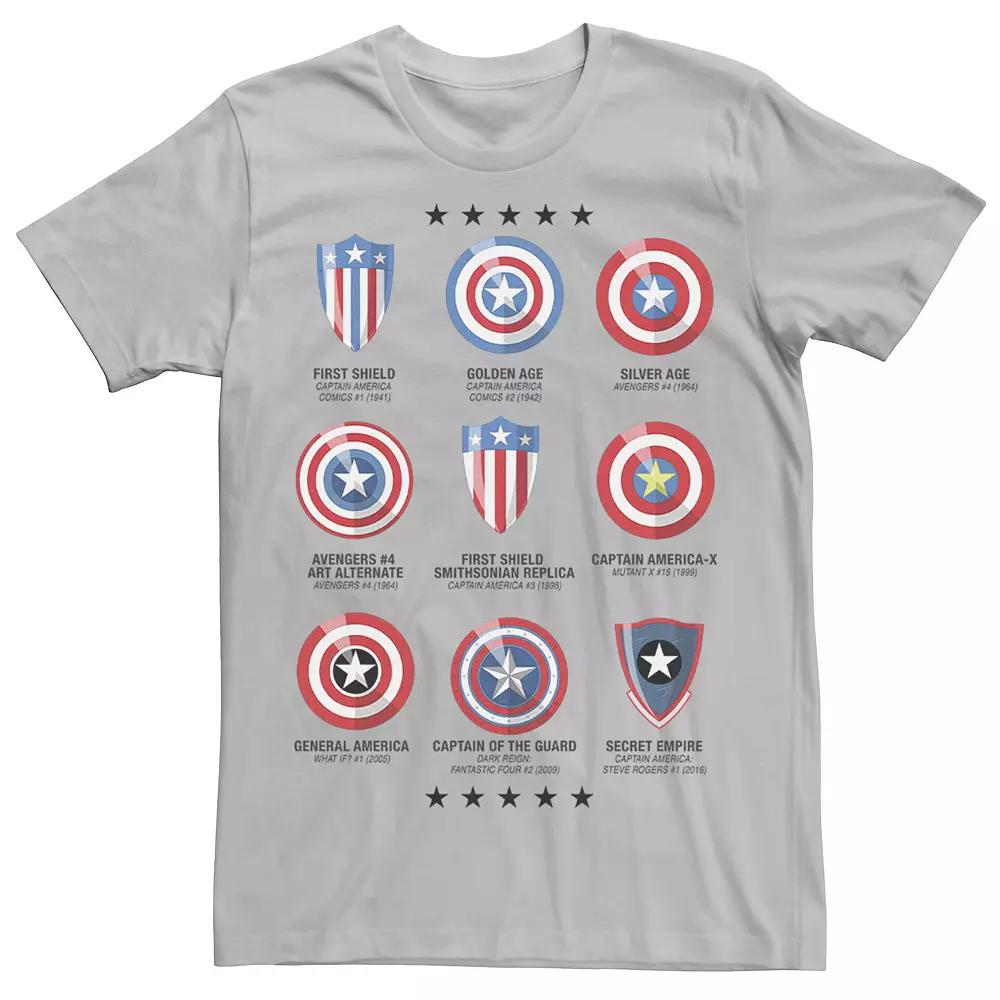 Men's Marvel Captain America Different Shields Grid Tee,  Product Image