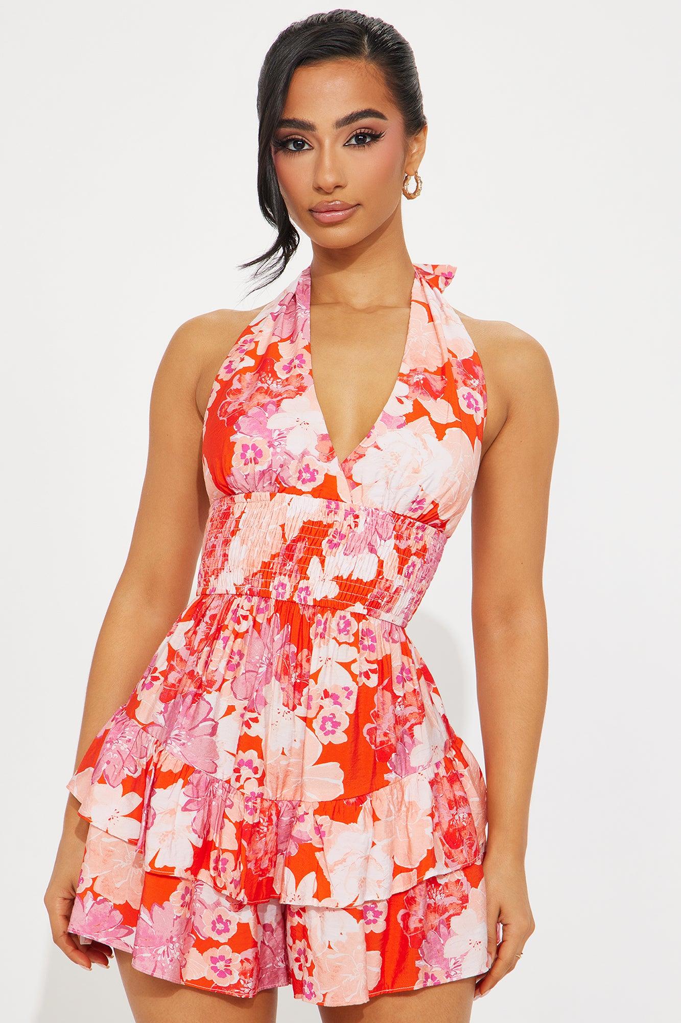 Maui Babe Romper - Red/combo Product Image