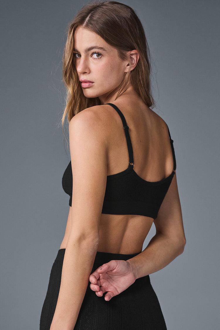 Pointelle Sweater Be Mine Bra - Black Product Image