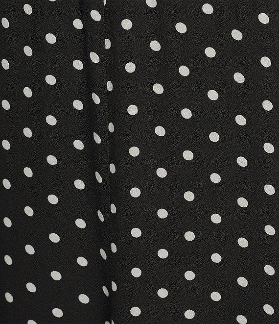 I.N. Studio Woven Dot Print Pull-On Godet Midi Skirt Product Image