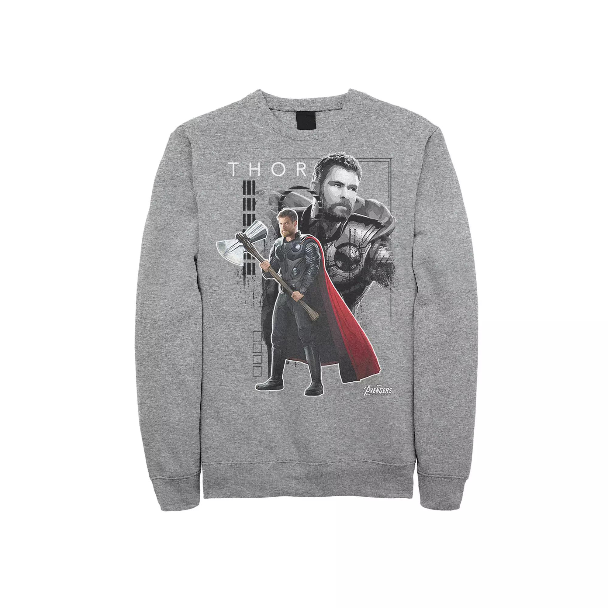 Men's Marvel Thor Collage Portrait Poster Graphic Fleece Pullover,  Product Image