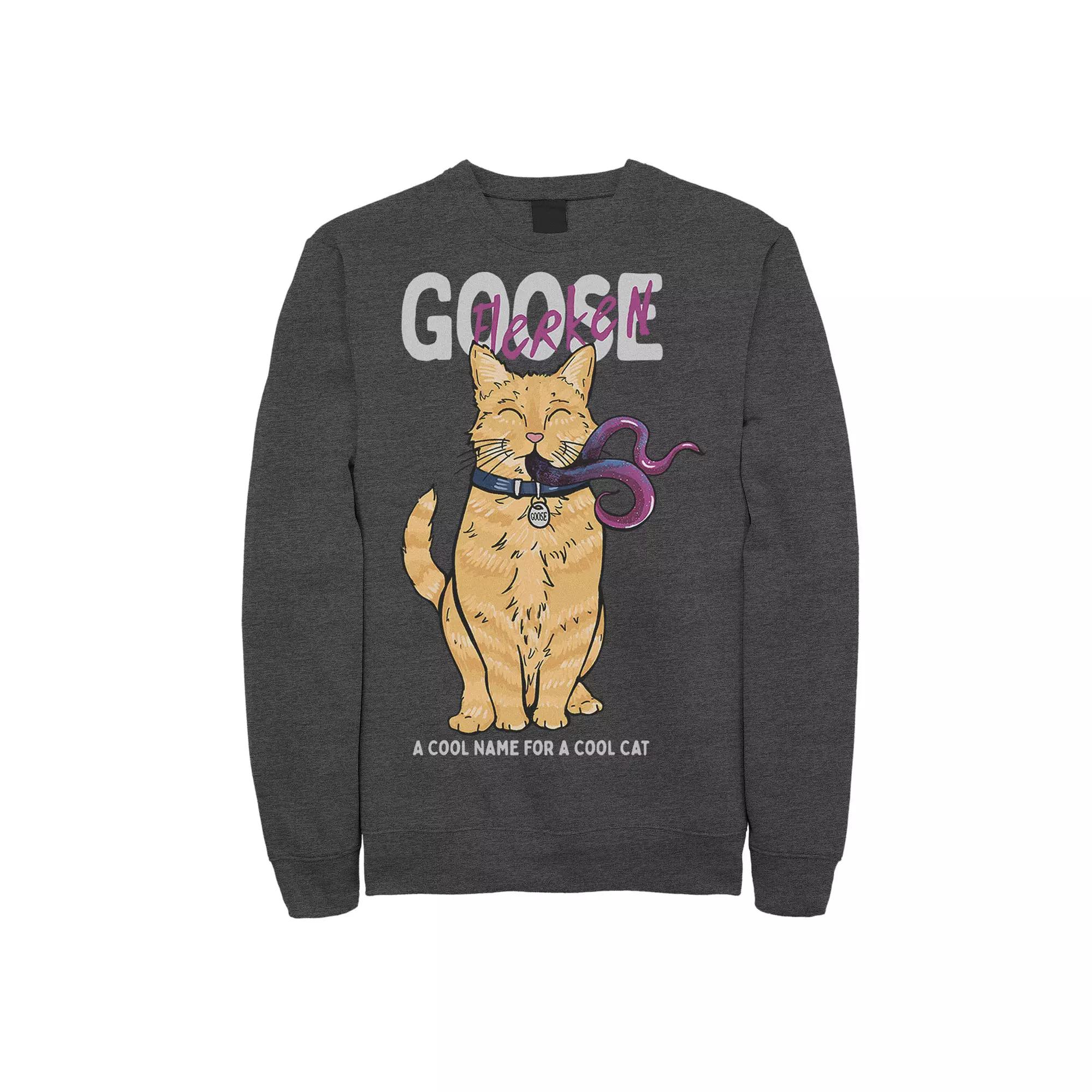 Men's Marvel Captain Marvel Goose Cool Name For A Cat Sweatshirt,  Product Image