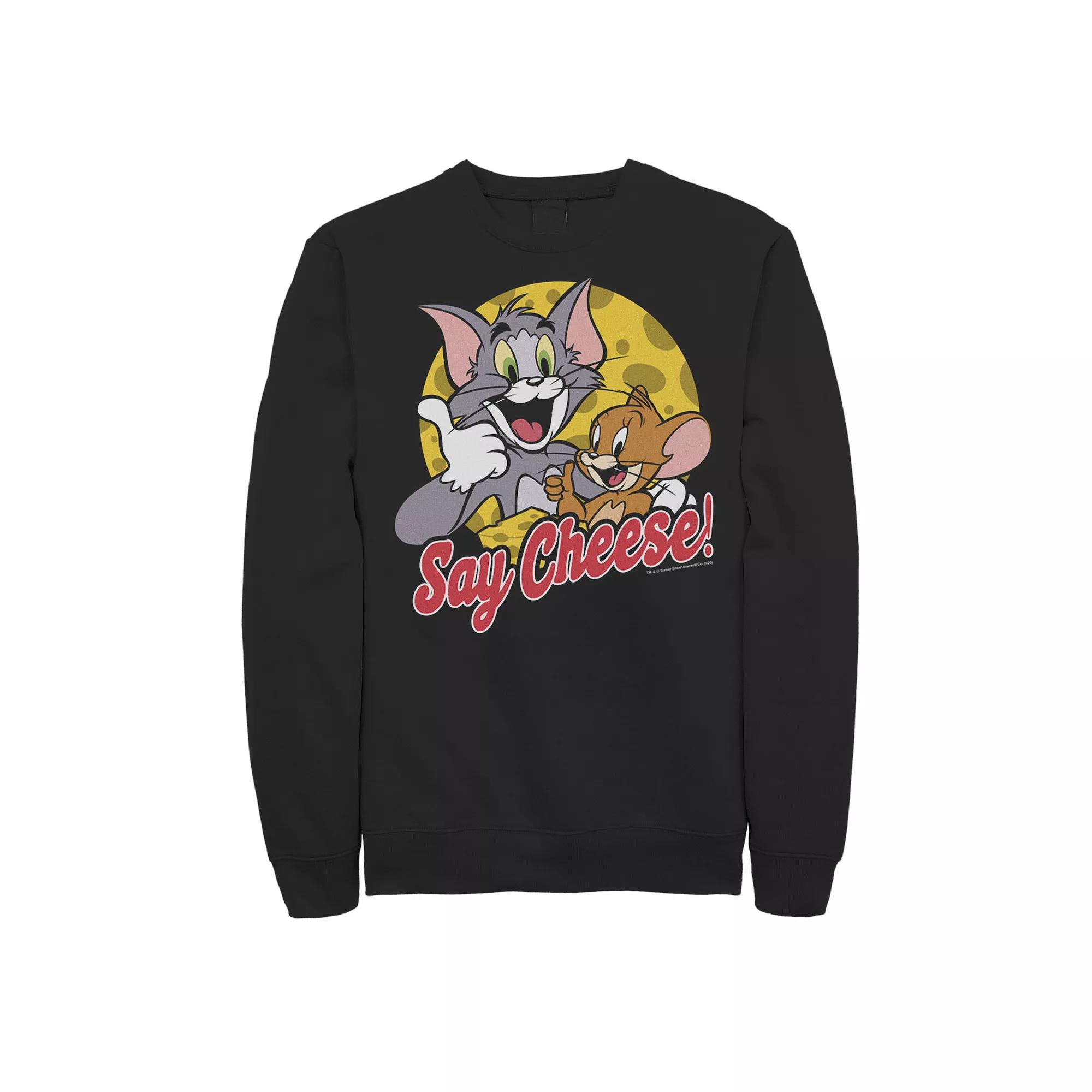 Men's Tom And Jerry Say Cheese Portrait Sweatshirt,  Product Image