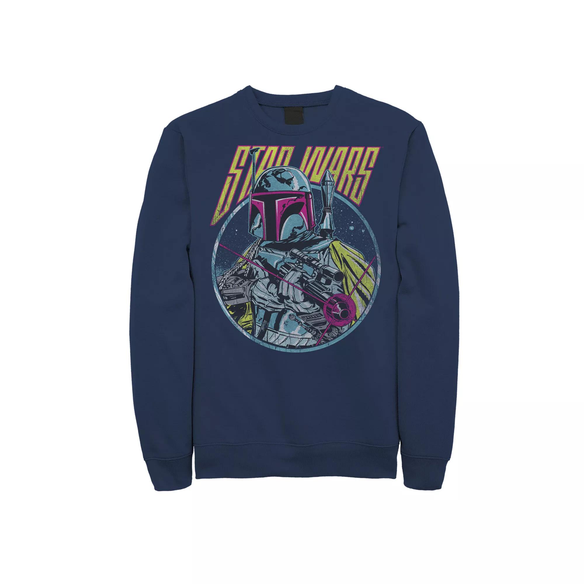 Men's Star Wars Boba Fett Neon Blaster Vintage Sweatshirt,  Product Image