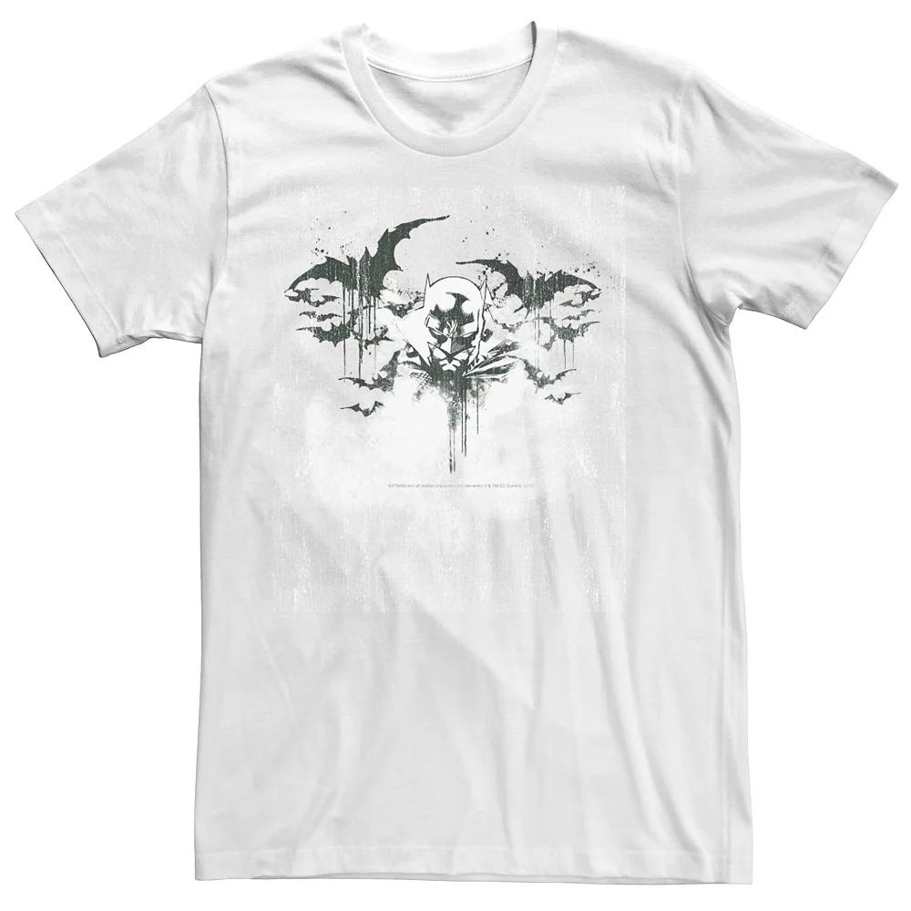 Men's DC Comics Batman Paint Drip Tee, Size: XL, White Product Image