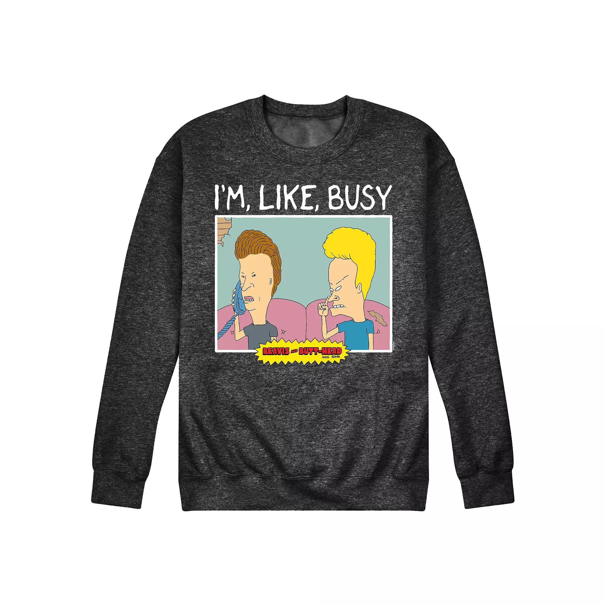 Men's Beavis And Butthead I'm Like Busy Sweatshirt,  Product Image