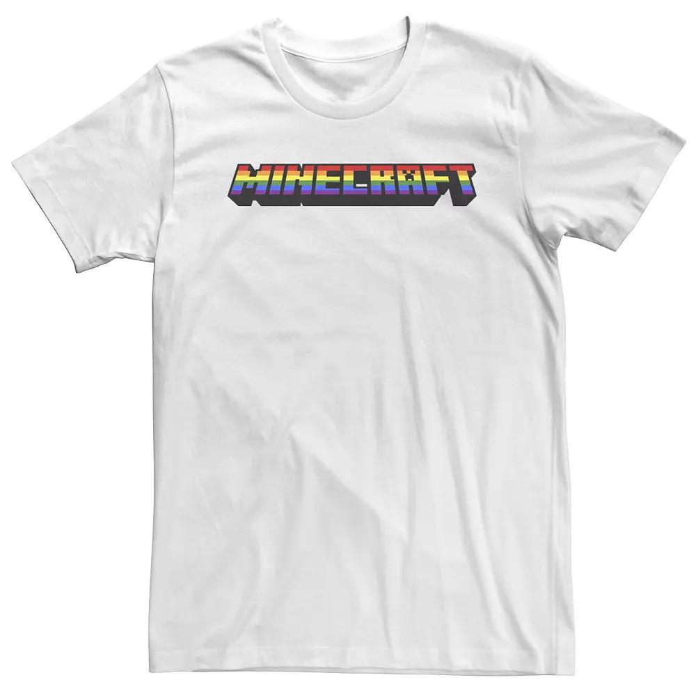 Big & Tall Minecraft Rainbow Pixelated Logo Tee, Boy's,  Product Image