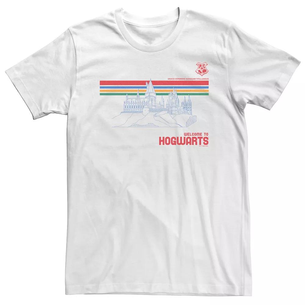 Big & Tall Harry Potter Deathly Hallows 2 Welcome to Hogwarts Castle Tee, Men's,  Product Image