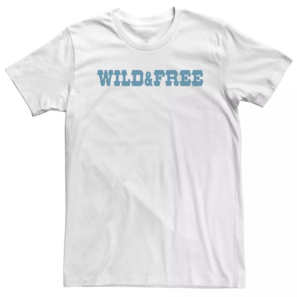 Big & Tall Trendy Wild & Free Simple Bold Blue Text Graphic Tee, Men's,  Product Image