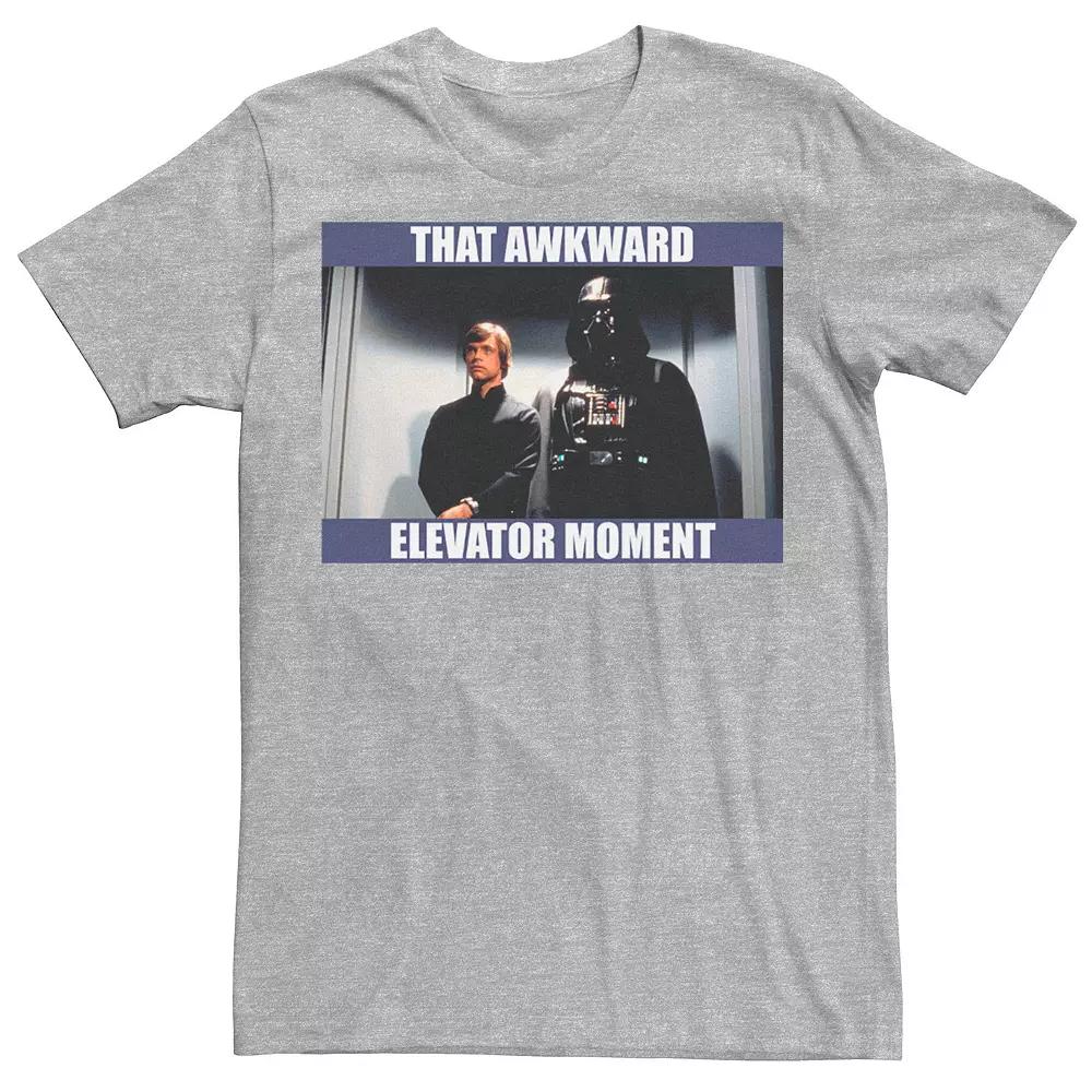 Men's Star Wars Darth Vader & Luke That Awkward Elevator Moment Tee, Size: 3XL, Athletic Grey Product Image