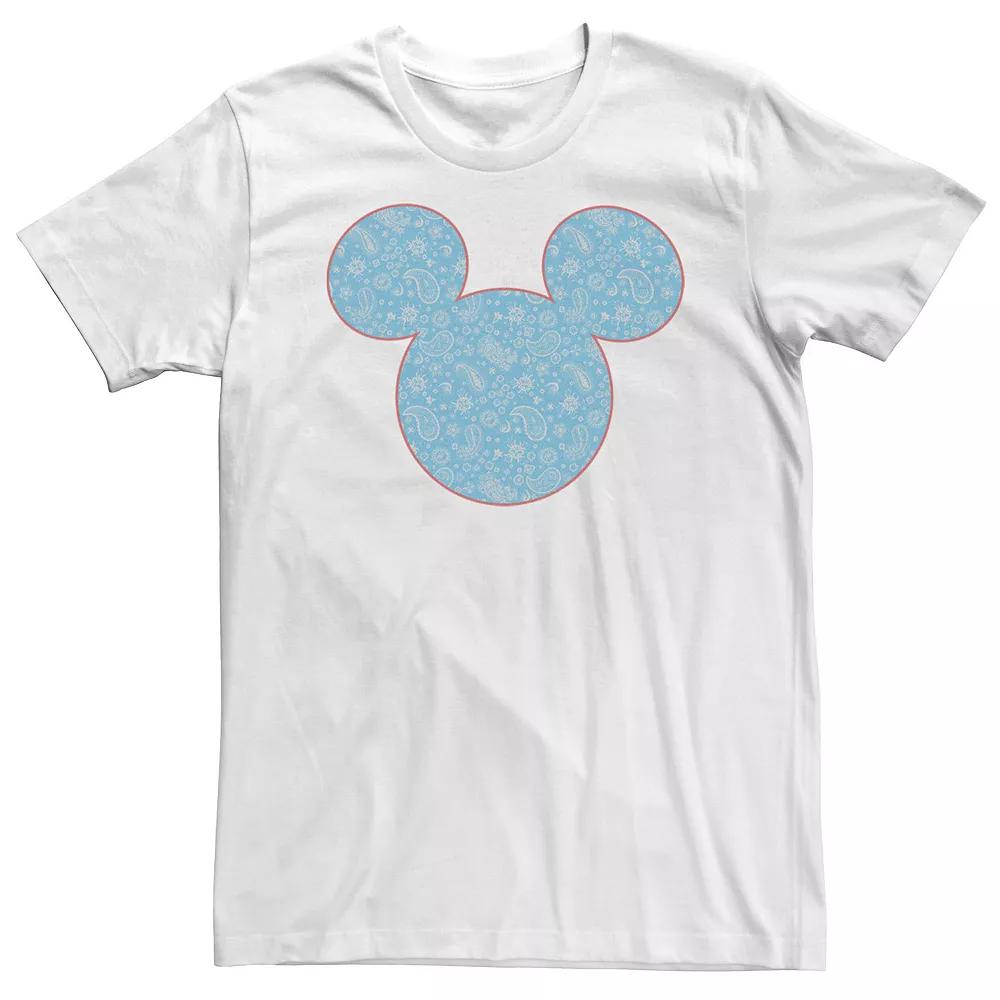 Big & Tall Disney Mickey & Friends Mickey Mouse Blue Paisley Fill Tee, Mens Product Image