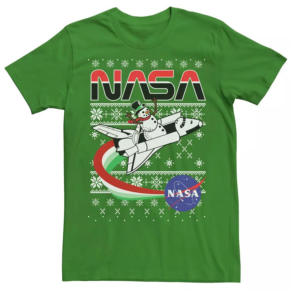 Men's NASA Santa Rocket Ugly Christmas Sweater Tee,  Product Image